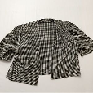 GINGHAM BLOUSE TOP CROPPED